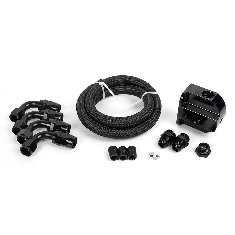 Oil Filter Remote Mount Kit - Black